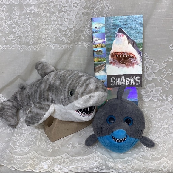Petting Zoo Atlantis 3 piece Shark plush book bundle 3D lenticular book cover - Picture 2 of 12